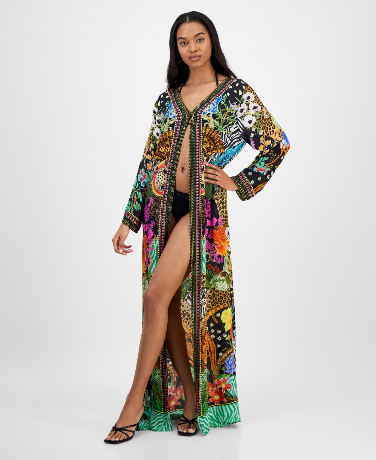 Women's Paradise Printed Kimono Caftan - Multi
