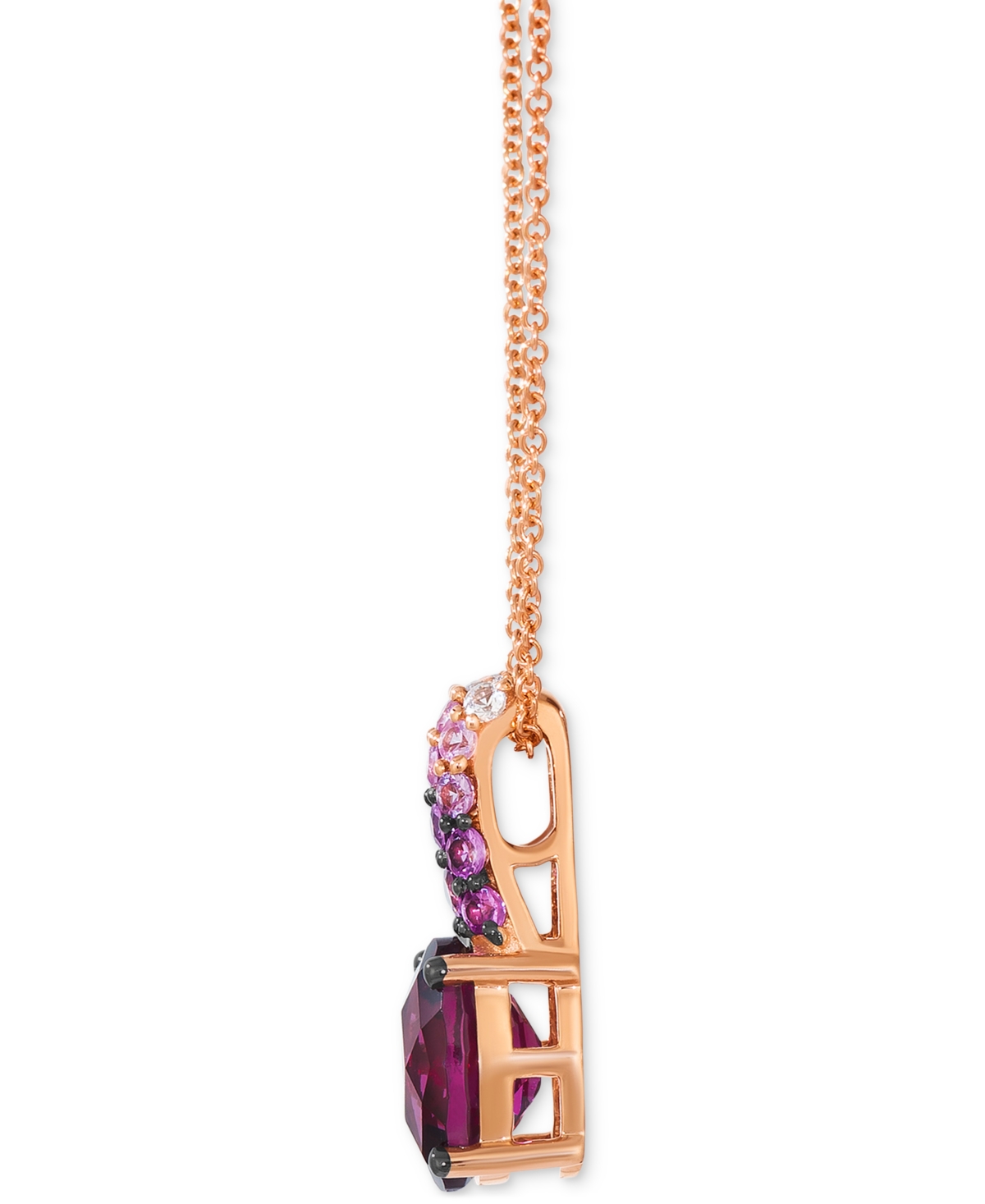 Le Vian Raspberry Rhodolite (2-1/4 Ct. T.w.), Pink Sapphire Ombre (1/3 Ct. T.w.) & White Sapphire (1/20 Ct. In Rose Gold