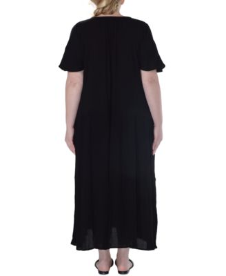 Ravyia Plus Size Short-Sleeve Textured Cover-Up Dress