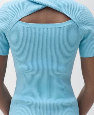Women's Ribbed Short-Sleeved Sweater