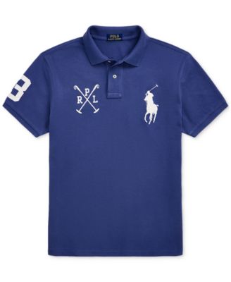 Men's Custom Slim Fit Big Pony Mesh Polo Shirt