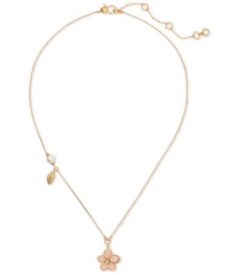 колье-подвеска kate spade new york с золотистыми пастельными лепестками, удлинитель 16 дюймов + 3 дюйма