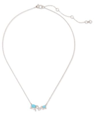 ожерелье с подвеской из камня Mama Elephant от kate spade new york серебристого цвета, удлинитель 16 дюймов + 3 дюйма