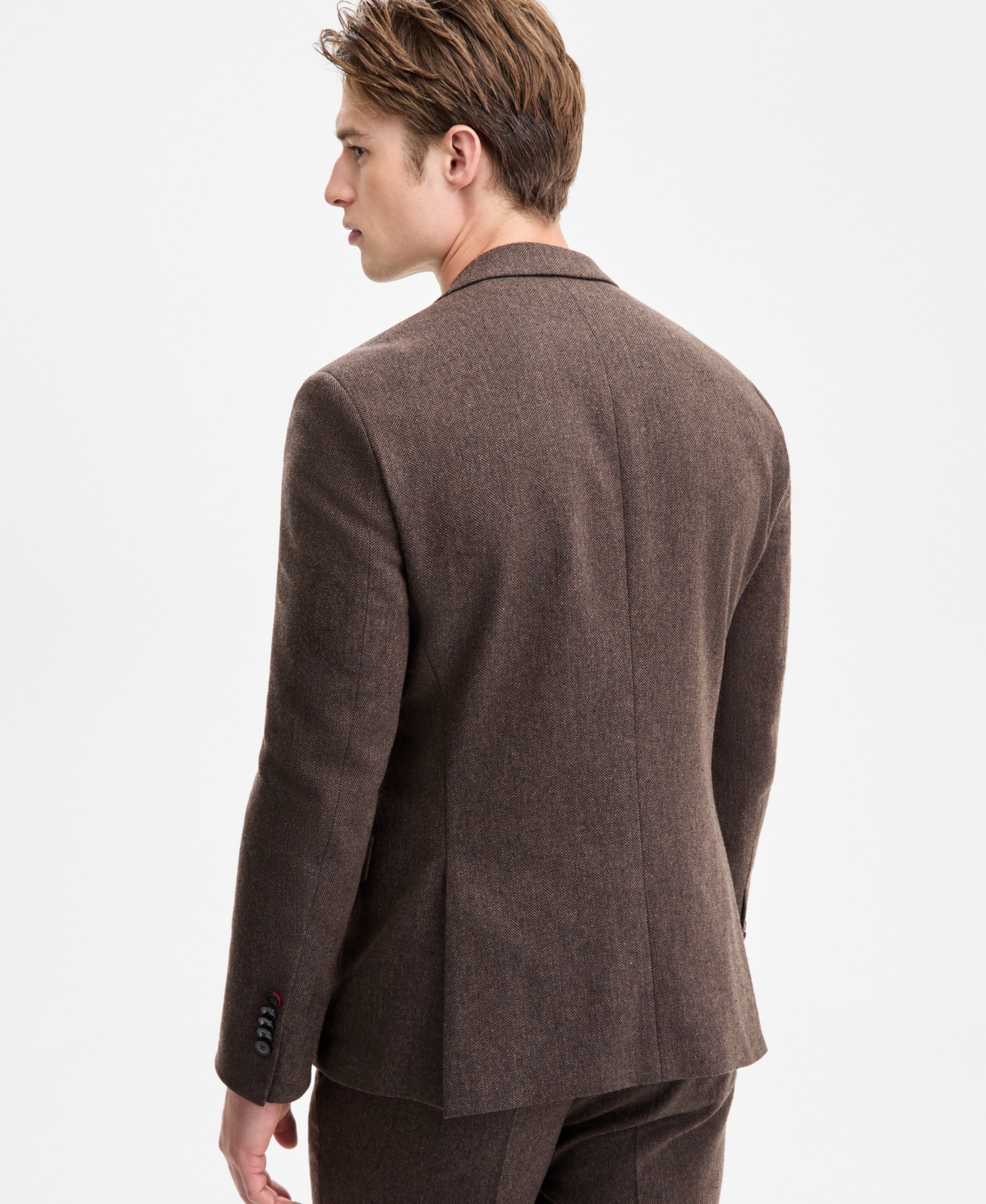Hugo Boss Hugo By  Men's Modern-fit Herringbone Suit Jacket In Brown