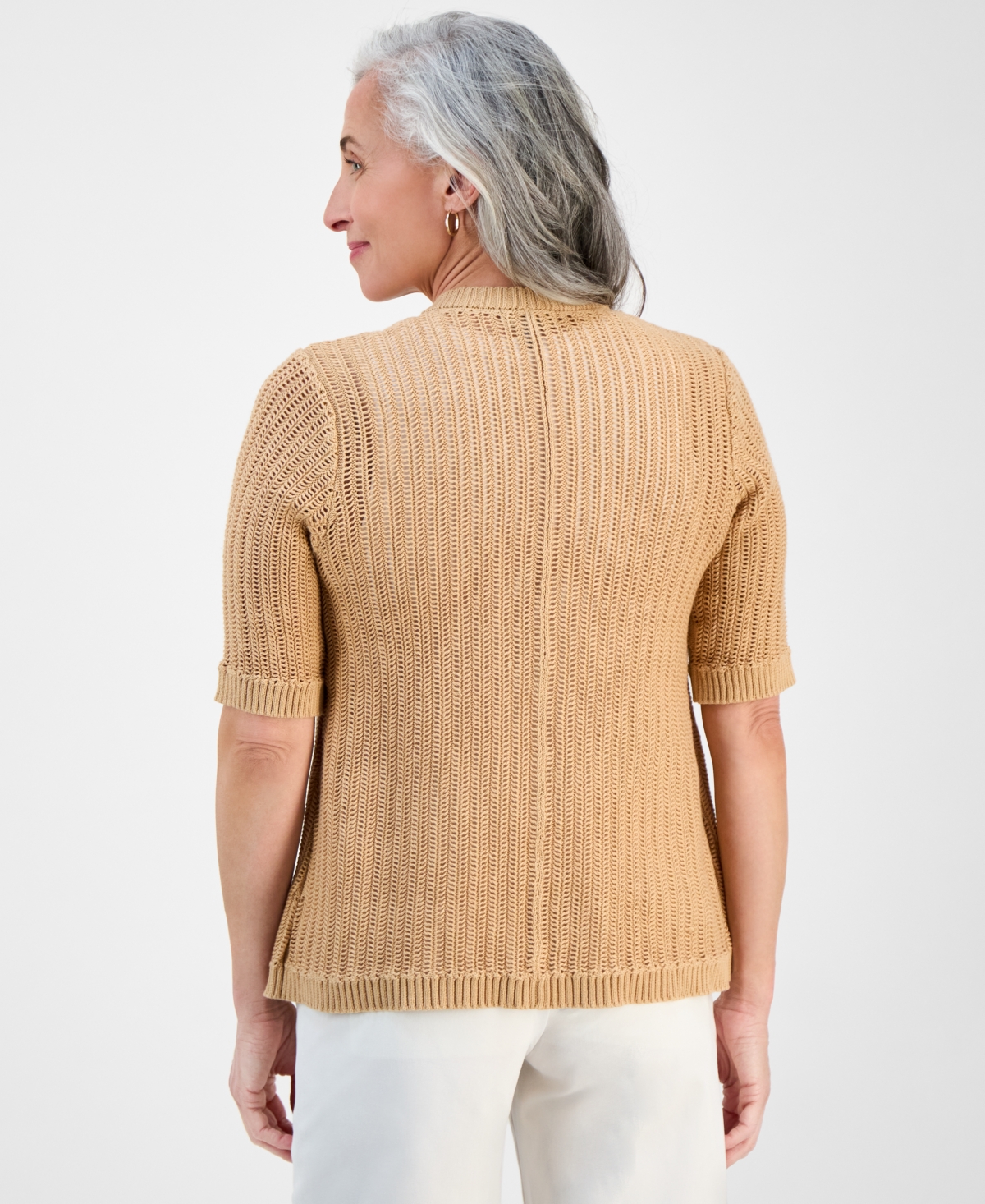 Style & Co Petite Summer Cotton Cardigan, Exclusively At Macy's In Brown