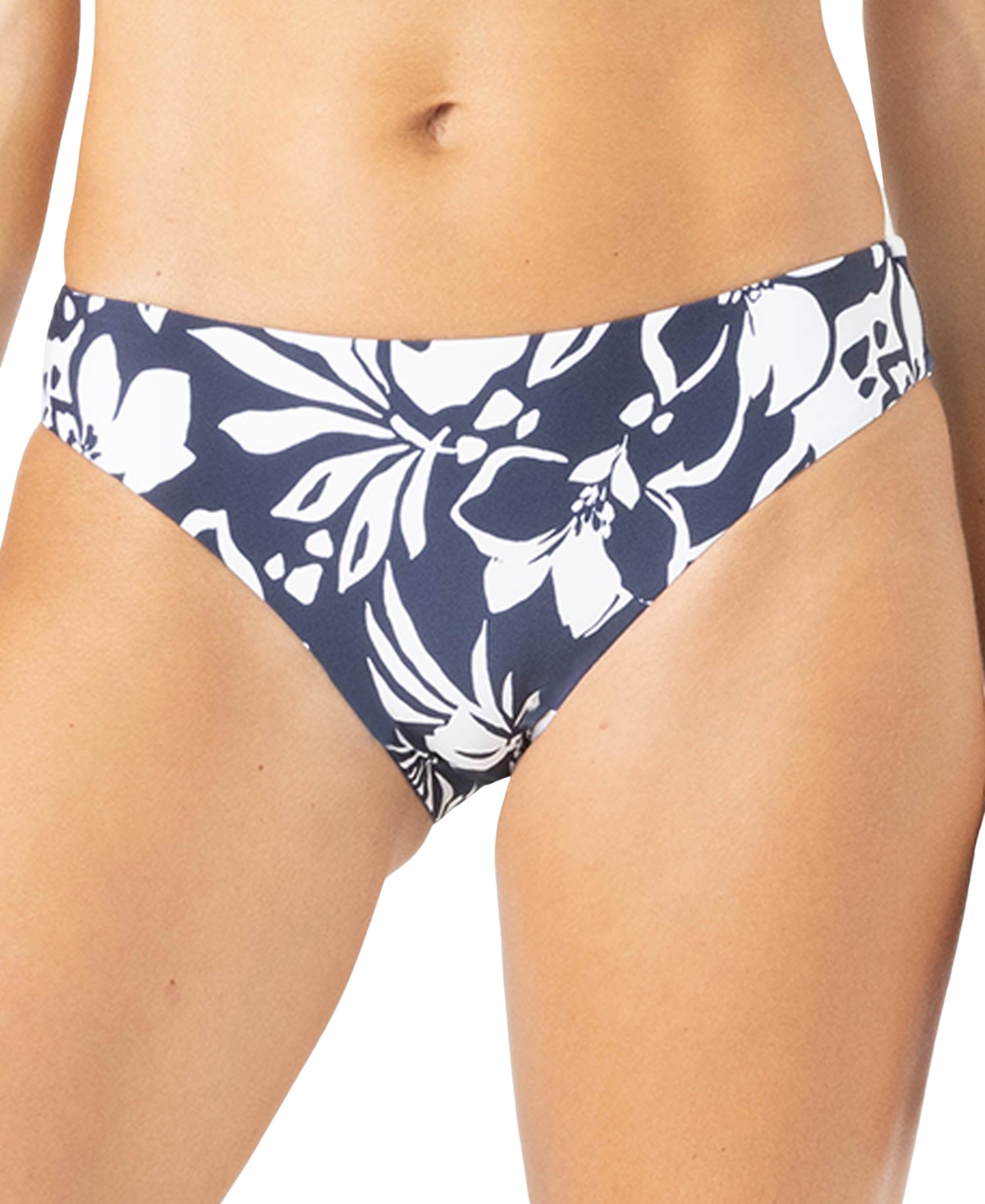 Juniors' Oeanside Floral-Print Hipster Bottom - Navy