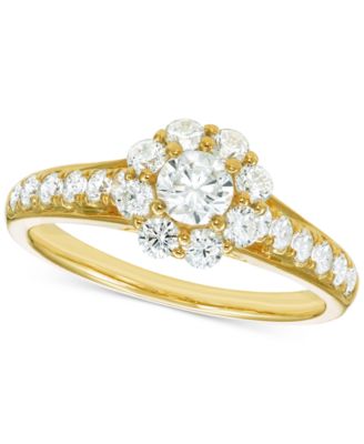 Macy's - Diamond Cluster Ring (1 ct. t.w.) in 14k Yellow Gold