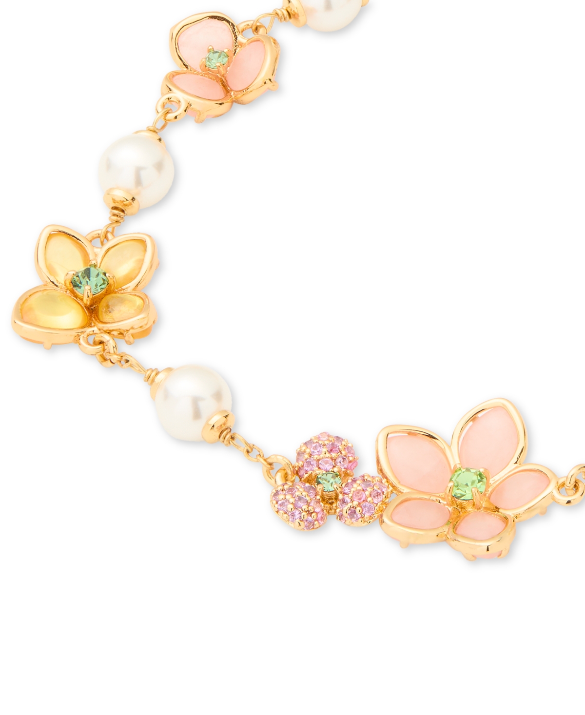 Kate Spade Gold-tone Pastel Petals Bracelet In Multi