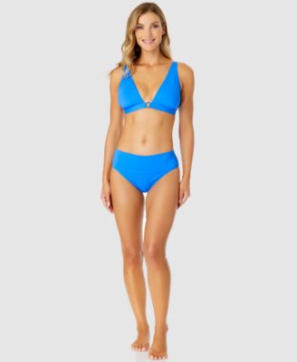Anne Cole Womens O Ring Plunge Bikini Top High Waist Bottoms