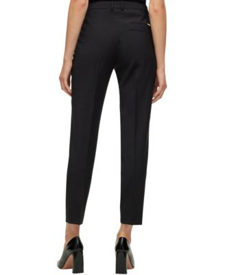 Women's Wool Regular-Fit Cropped Pants