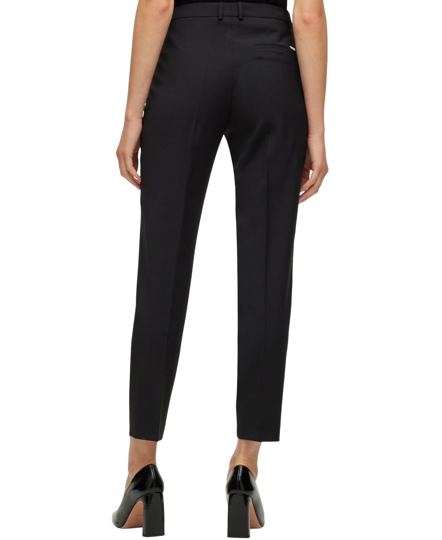 BOSS by Women's Wool Regular-Fit Cropped Pants