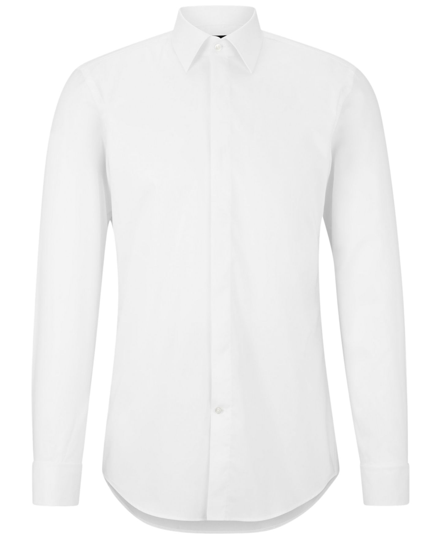 Мужская рубашка Hugo Boss Easy-Iron Stretch Cotton Slim-Fit Dress Shirt, цвет: Белый — фото 3