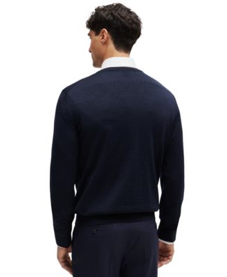 Men's Slim-Fit Merino Wool V-Neck Sweater