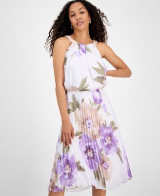 Женское шифоновое платье миди на бретелях с цветочным рисунком Robbie Bee