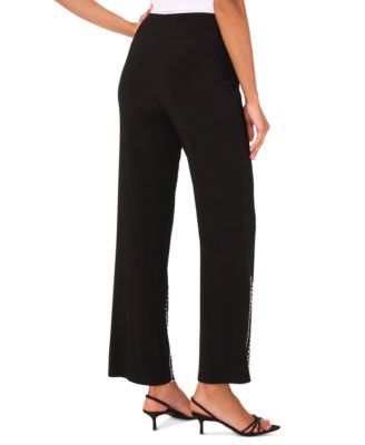 Женские трикотажные брюки MSK с отделкой бисером по низу