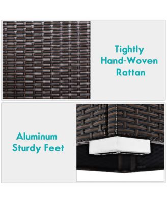 2PCS Patio Rattan Armless Sofa Sectional Conversation Furniture Set W/Cushion