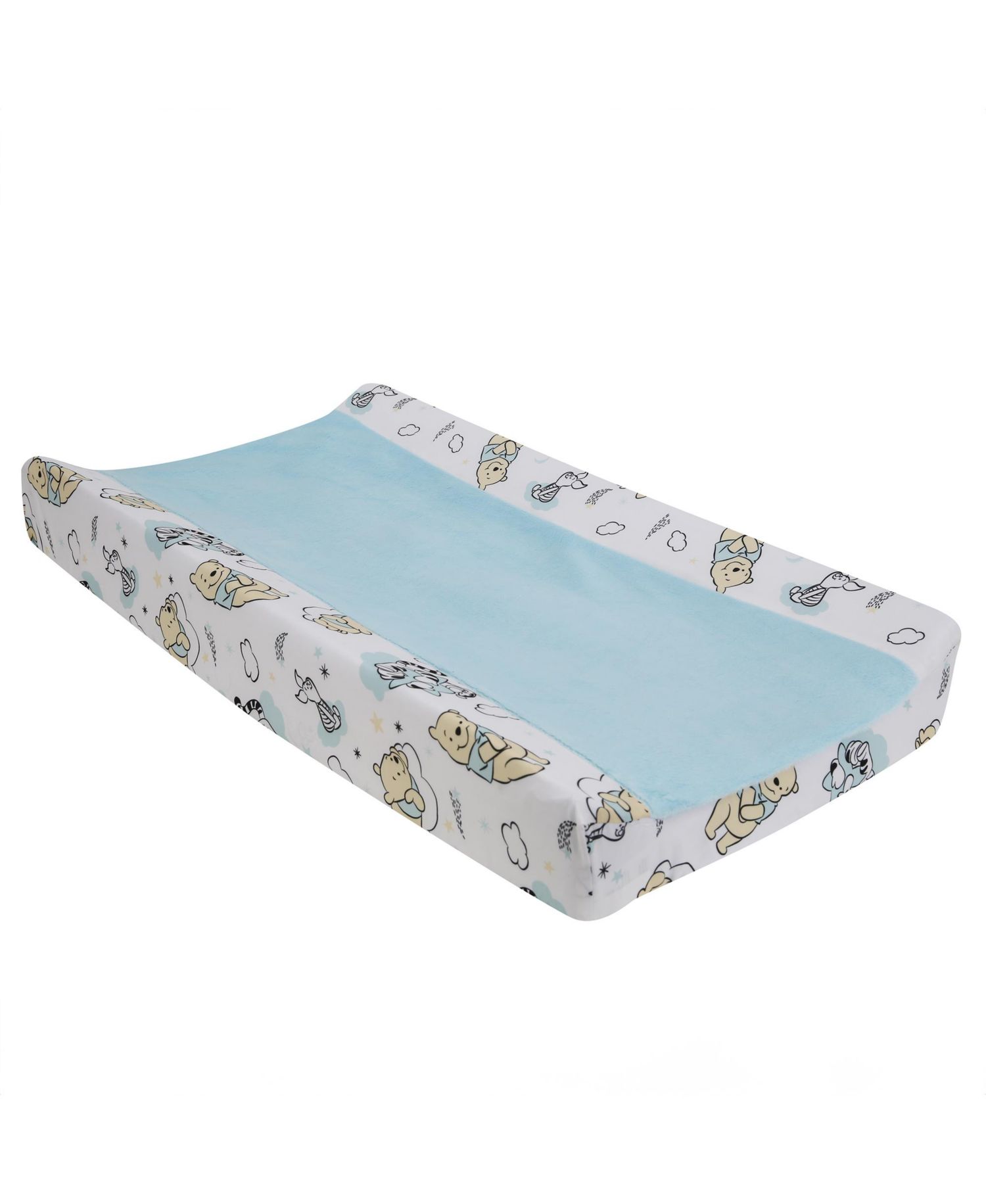 Lambs and Ivy Disney Baby Winnie the Pooh Hugs Soft Blue Minky Changing Pad Cover
