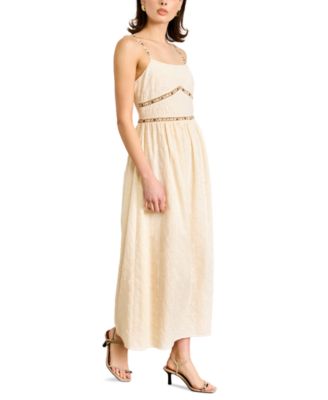 Women's Aurelia Embroidered Cotton Sleeveless Maxi Dress