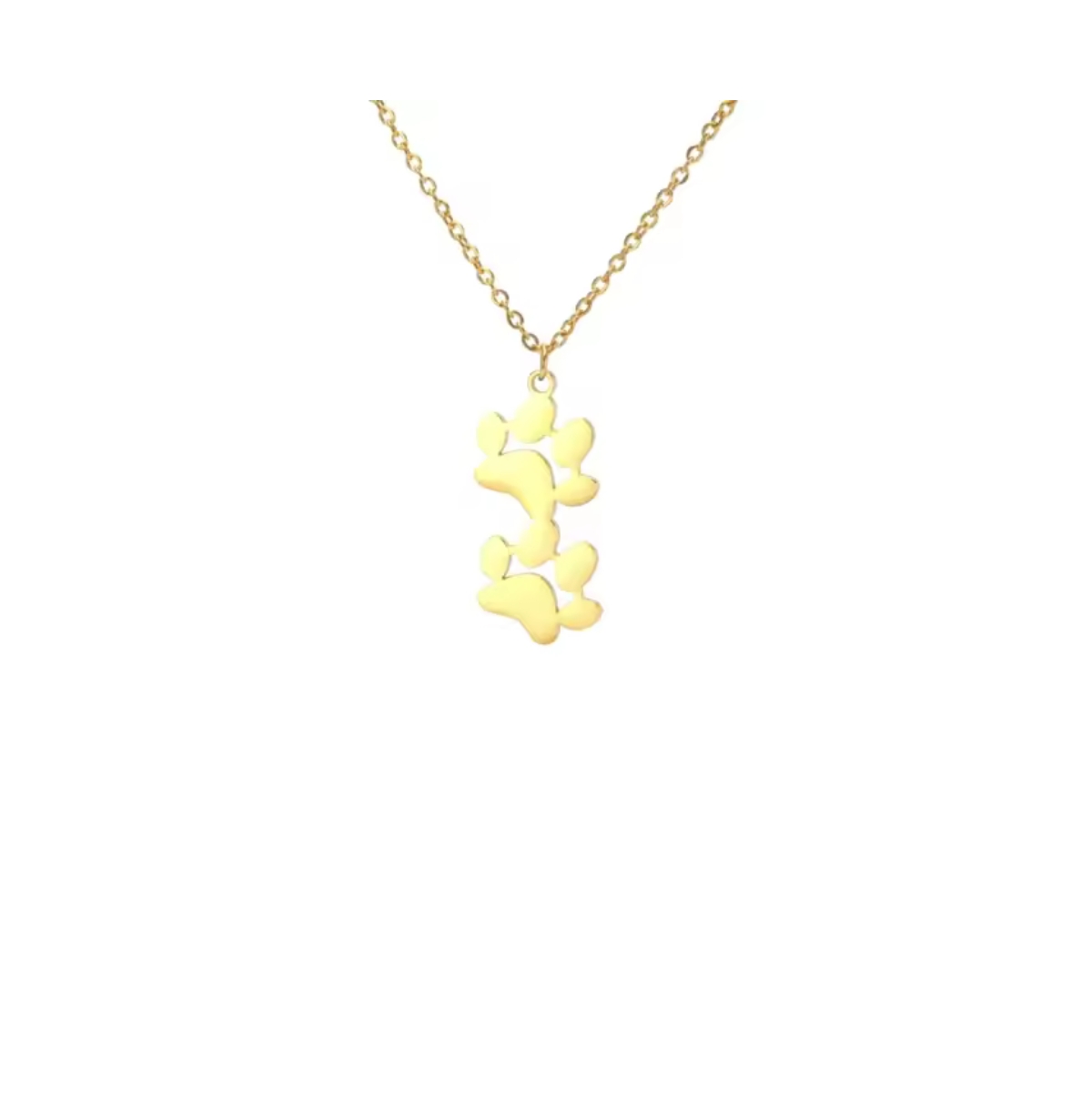 EverPaw Double Paw Print Necklace - Silver