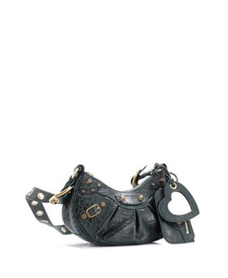 Бывшая в употреблении сумка через плечо Balenciaga XS Le Cagole с гигантскими заклепками из тисненой кожи