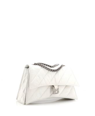 Бывшая в употреблении сумка Balenciaga с клапаном на цепочке средней плотности, стеганая из мятой телячьей кожи