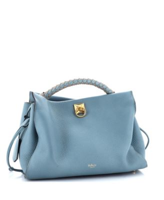 Кожаная сумка через плечо Mulberry Medium Iris, бывшая в употреблении, с плетеными деталями