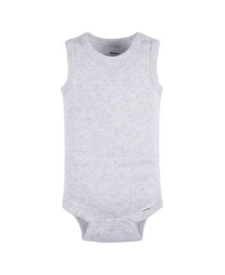 Baby Boys 5-Pack Sleeveless Onesies Bodysuits, Blue Stripe, 0-3 Months