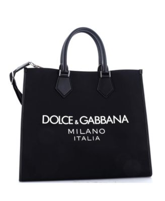 Холщовая сумка-тоут с крупным логотипом Dolce & Gabbana, бывшая в употреблении