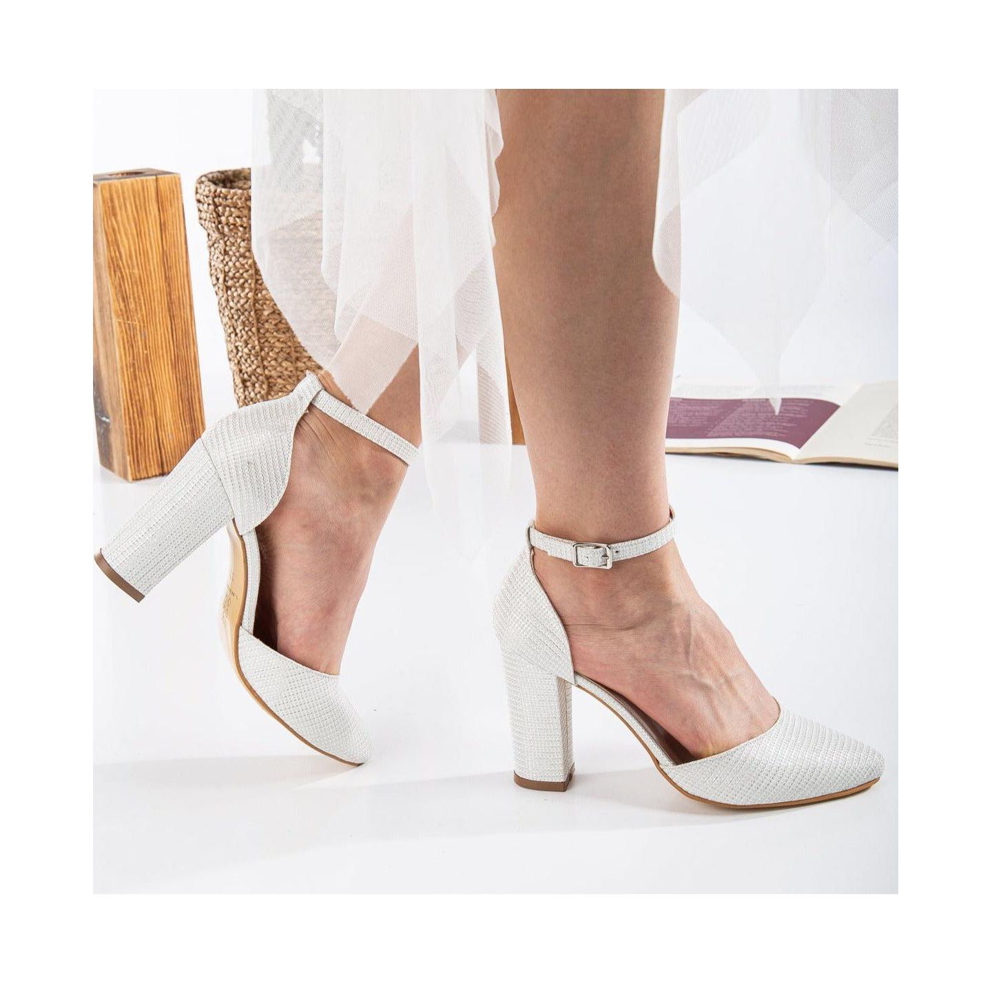 Женские туфли Forever & Always Shoes Gisele High Block Heel, цвет: Слоновая кость искусственная кожа — фото 3