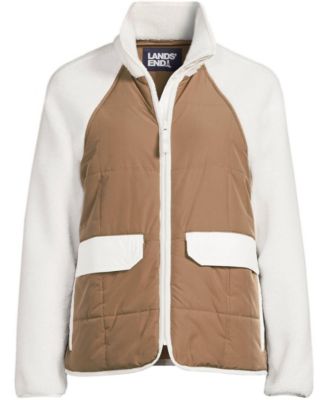 Plus Size Mixed Media High Pile Fleece Jacket