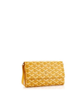 Бумажник Goyard Varenne Continental, бывший в употреблении, с холщовым покрытием на ремешке