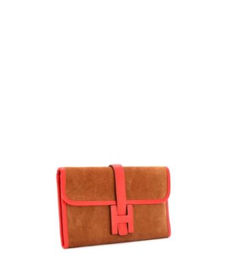 Бывший в употреблении клатч Hermes 29 Jige Elan из замши Doblis