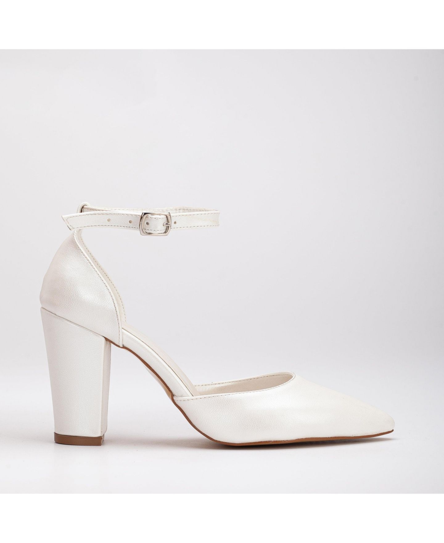 Женские туфли Forever & Always Shoes Gisele Closed Toe High Block Heels, цвет: Слоновая кость искусственная кожа — фото 1