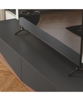 Uniquely designed TV stand, media console with two drawers, wooden entertainment center