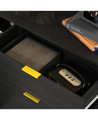 3-Drawer Engineered Wood 2 Cabinets & Metal Legs TV Stand