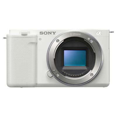 Sony ZV-E10 APS-C Mirrorless Interchangeable Lens Vlogging Camera, White - Bundle with PRO 64GB UHS-I U3 SDXC Memory Card, 120 Multi-Device