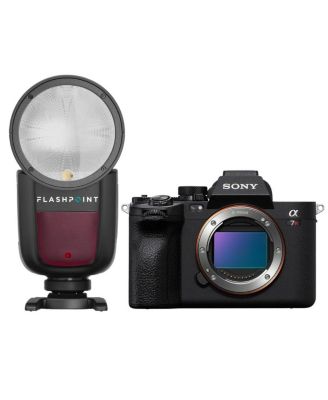 Sony Alpha a7R V 61.0MP Full Frame Mirrorless Digital Interchangeable Lens Camera Body - Bundle with Zoom Li-on X R2 TTL On-Camera Round Flash Speedlight
