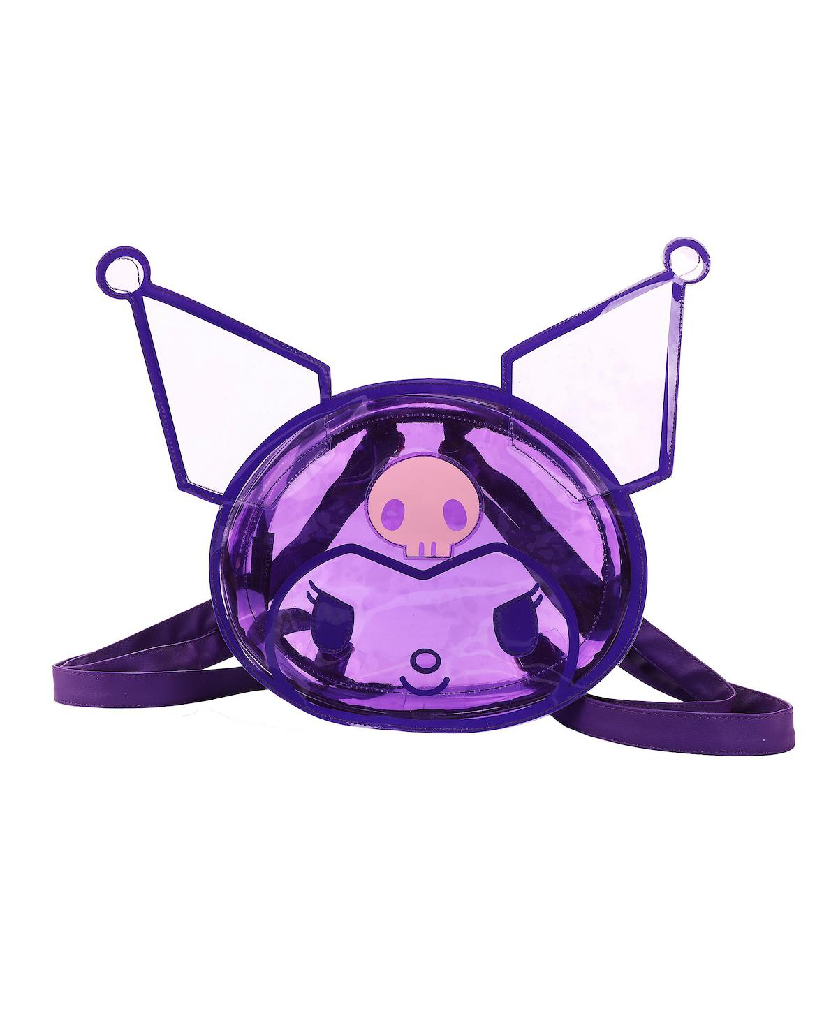 Character Head Adult Clear Purple Pvc 12&#x22; Mini Backpack - Kuromi character head clear