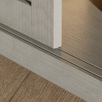 Solid Wood TV Stand with 4 Sliding Tempered Glass Doors,Media Console, Entertainment Center