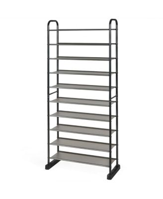 10-Tier Free-Standing Metal Frame Shoe Rack
