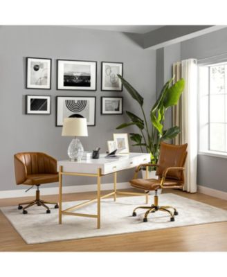 Modern Home Office Desk Chair with Golden Legs
