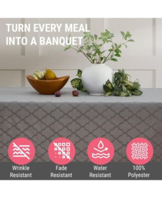 Geometric Lattice Modena Fabric Tablecloth Water Resistance, Fade, Wrinkle, and Stain Resistant Jacquard Fabric Table Cloth