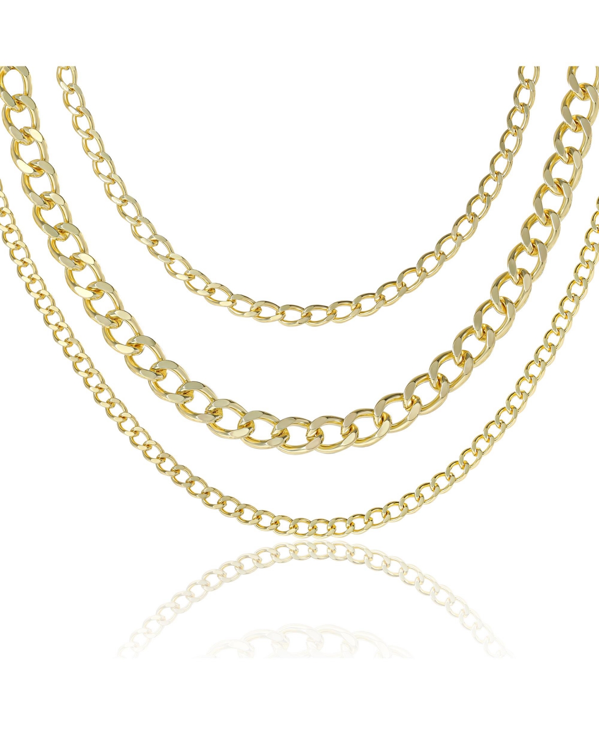 Gold-Tone Layered Chain Necklace Set - Gold