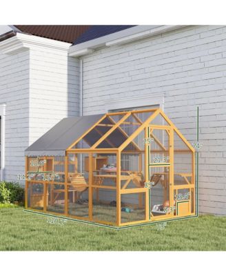 Large Catio Outdoor Cat Enclosure with Waterproof Cover,