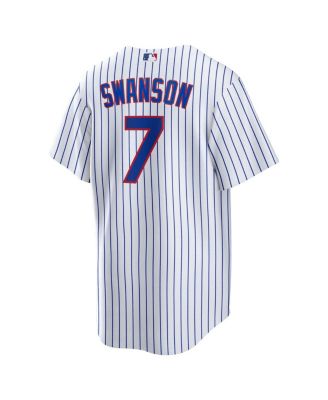 Men's Dansby Swanson White Chicago Cubs Replica Player Jersey