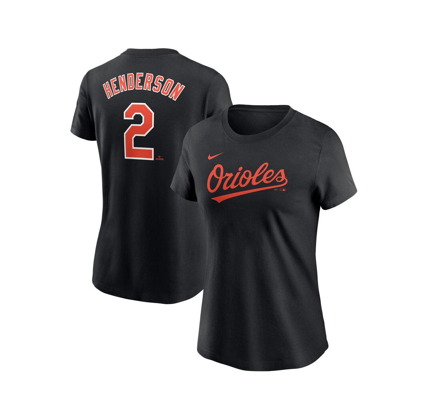 Women's Gunnar Henderson Black Baltimore Orioles Fuse Name & Number T-Shirt