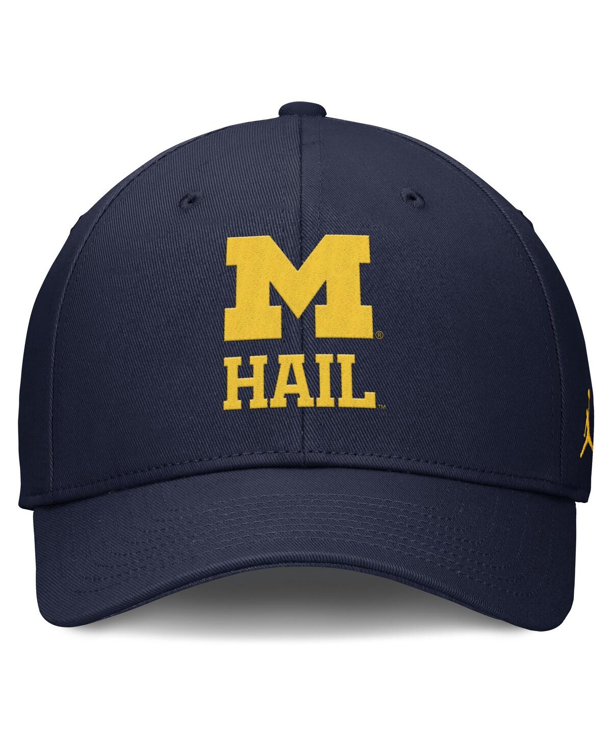 JORDAN MEN'S NAVY MICHIGAN WOLVERINES PERFORMANCE CLUB ADJUSTABLE HAT 