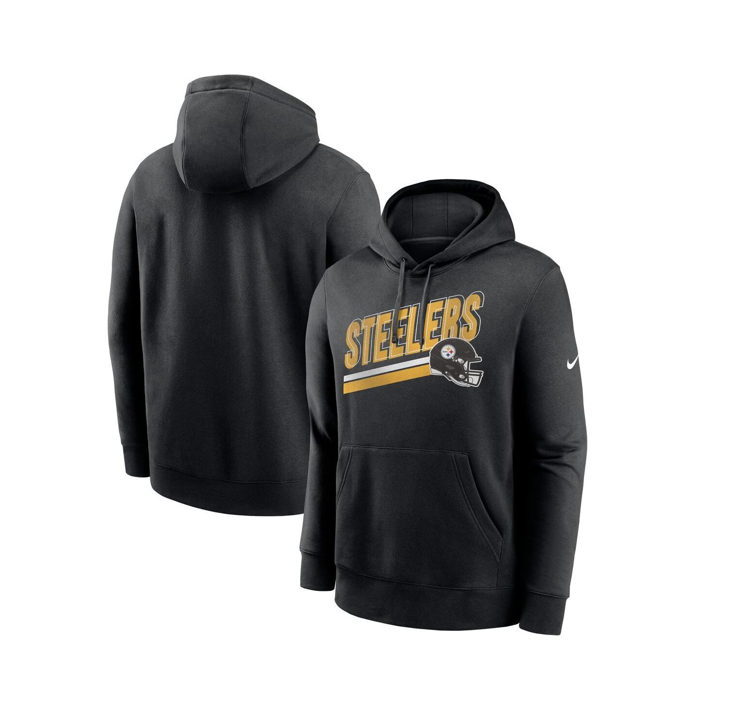 Men's Black Pittsburgh Steelers Club Fleece Pullover Hoodie