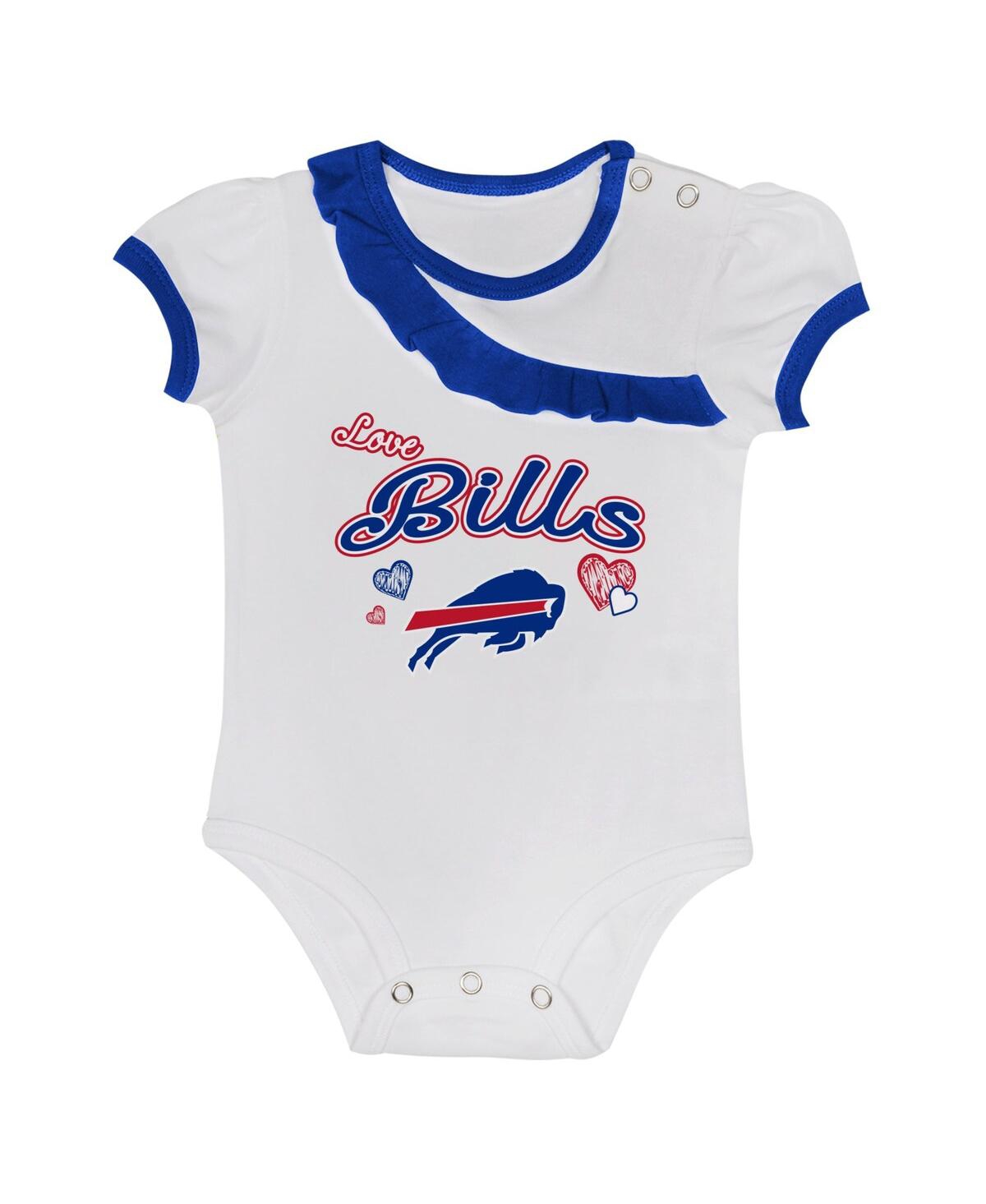 Outerstuff Baby Boys And Girls 3-pack Buffalo Bills Love My Team Bodysuit And Skirt Set In Royal