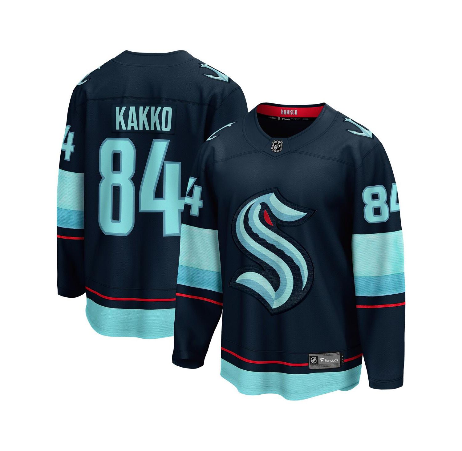 Men's Kaapo Kakko Deep Sea Blue Seattle Kraken Home Breakaway Player Jersey